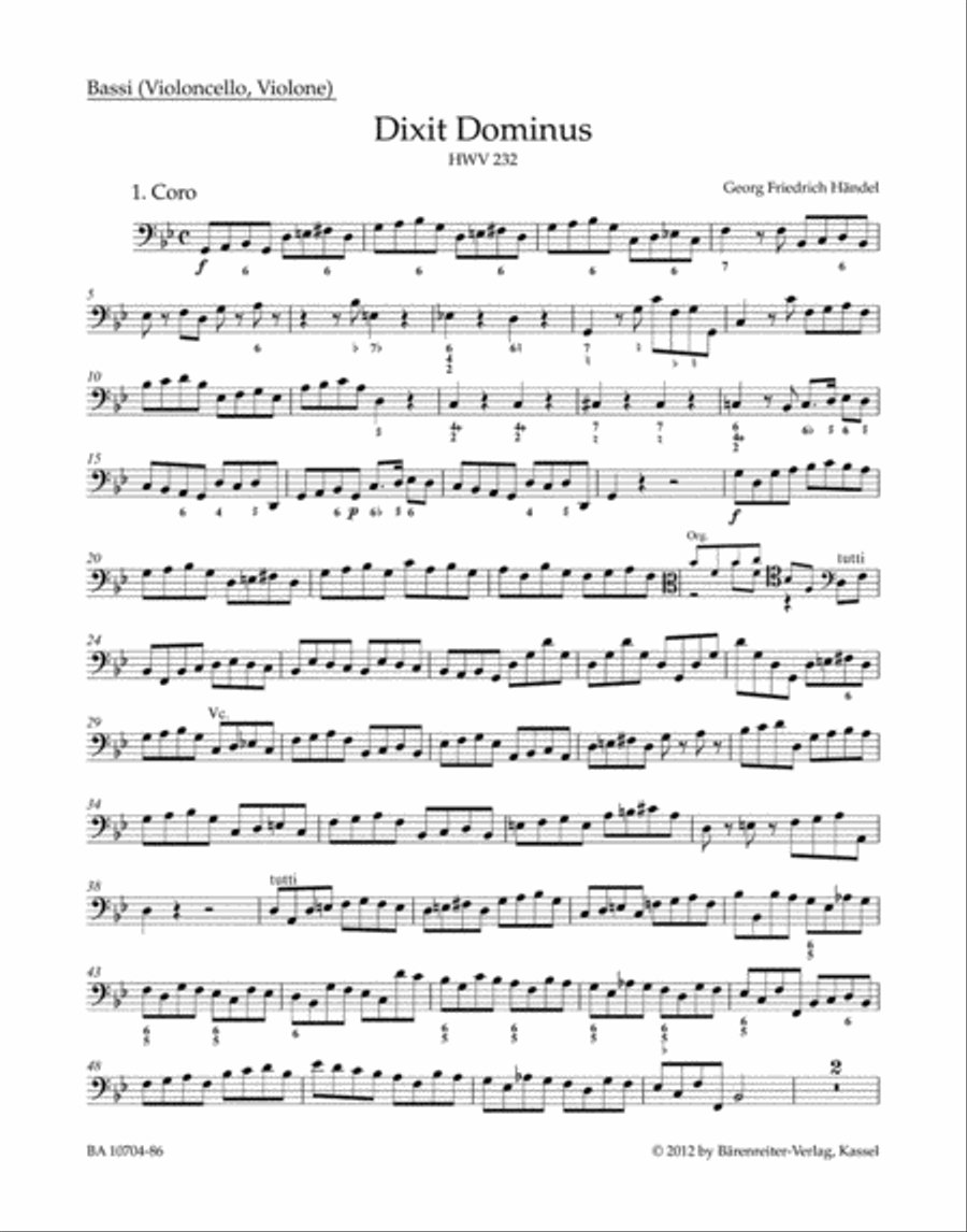 Dixit Dominus HWV 232 (Psalm 109) Psalms scores gallery preview page 2