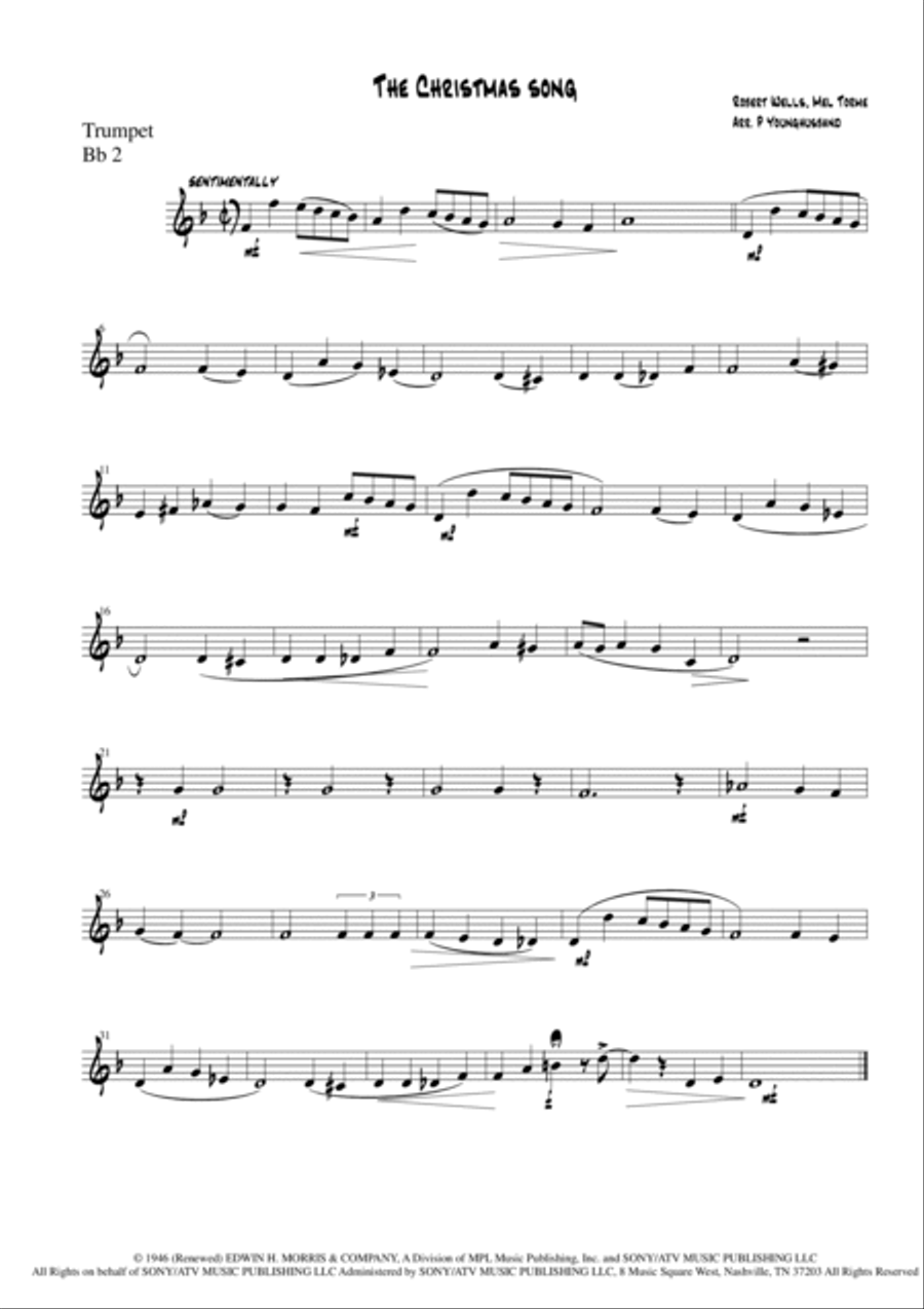 The Christmas Song (chestnuts Roasting On An Open Fire) Brass Ensemble scores gallery preview page 5
