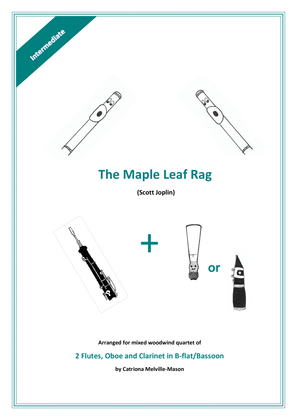 Book cover for The Maple Leaf Rag - 2 flutes, oboe & clarinet/bassoon
