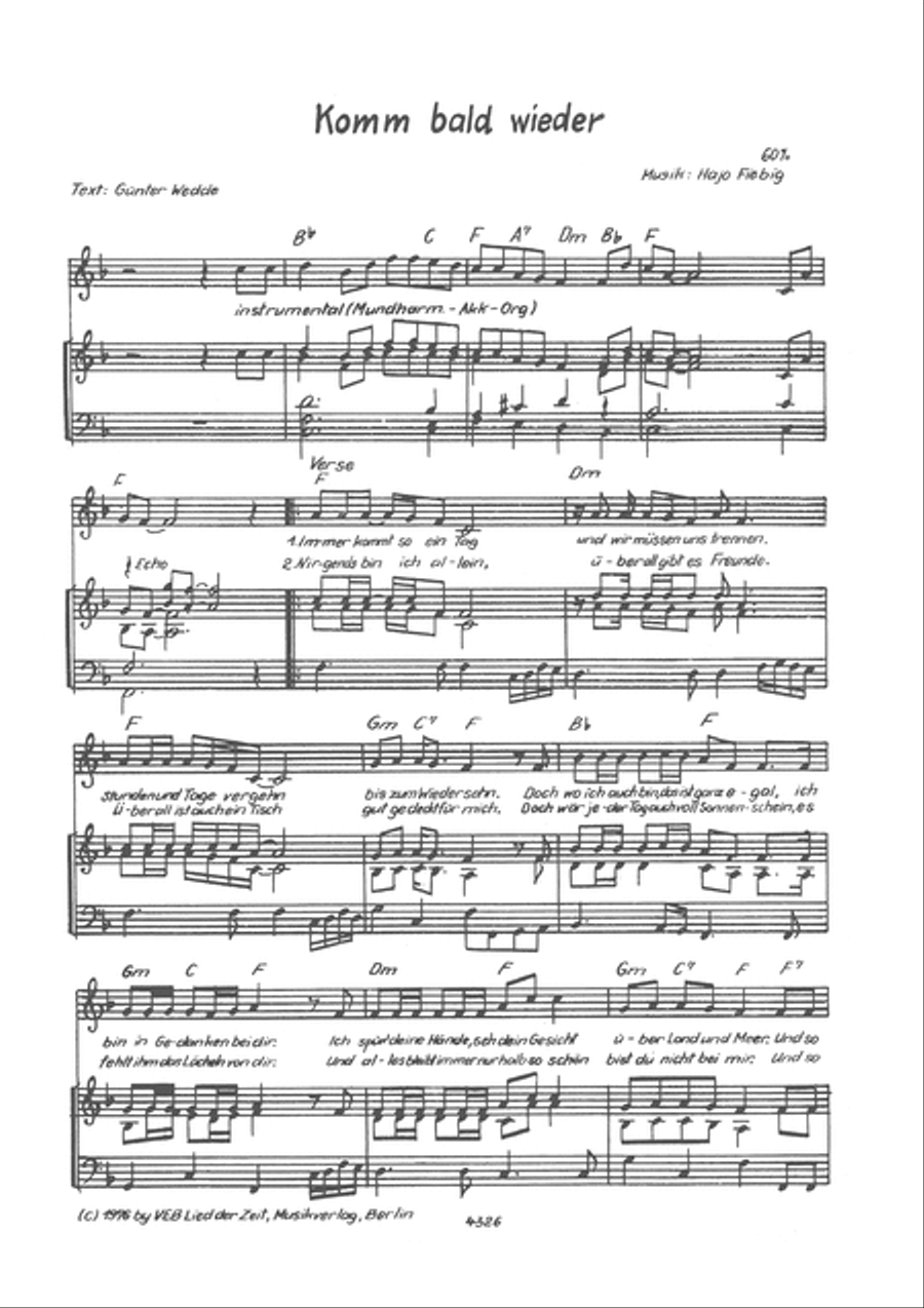 Komm bald wieder Komm bald wieder Voice scores gallery preview page 3