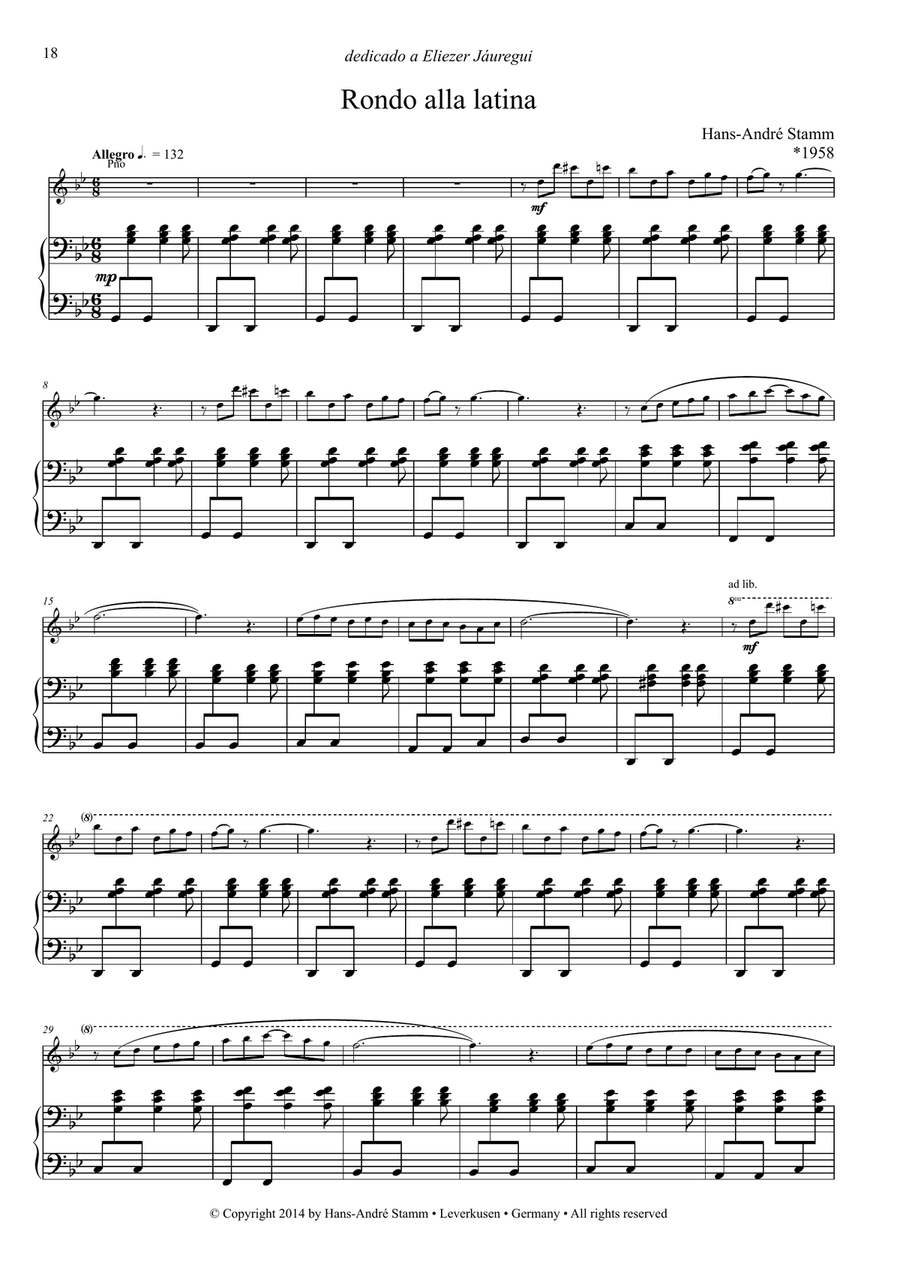 Eight pieces for flute and piano Flute Solo scores gallery preview page 4