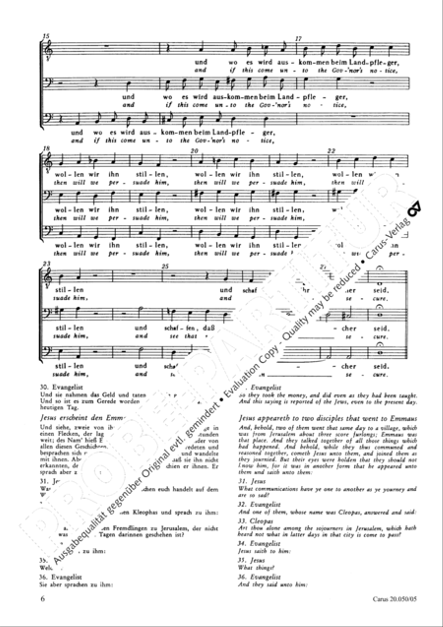 Account of the Resurrection of Jesus Christ (Historia der Auferstehung Jesu Christi) 4-Part scores gallery preview page 7