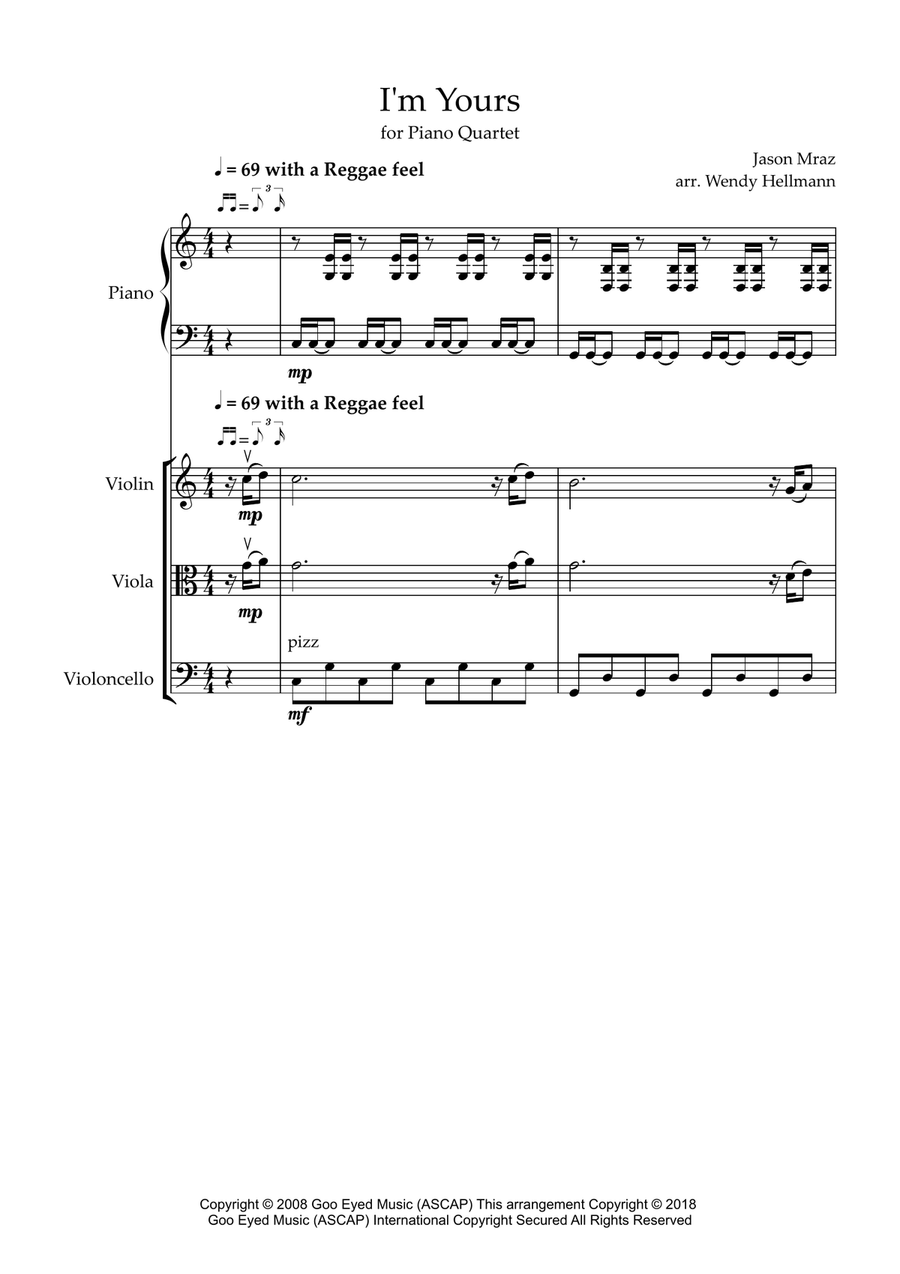 I'm Yours Piano Quartet scores gallery preview page 1