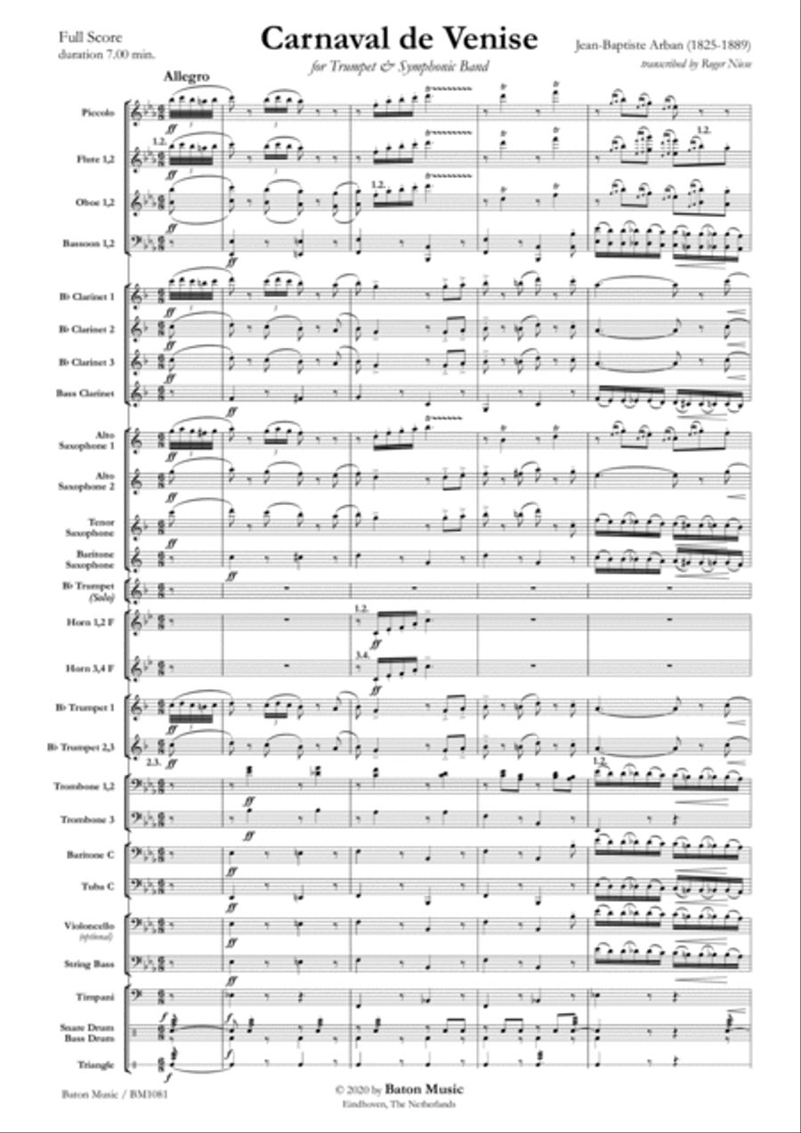 Carnaval de Venice Concert Band scores gallery preview page 2