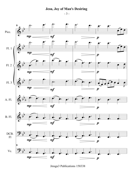 Bach: Jesu, Joy of Man's Desiring for Flute Choir image number null