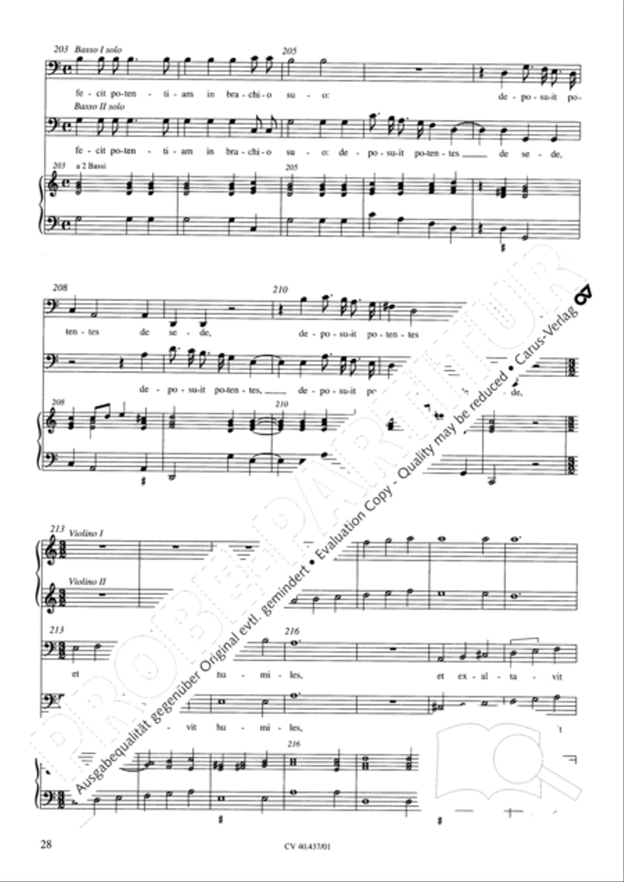 Magnificat a 8 voci con 6 vel 10 istromenti 4-Part scores gallery preview page 24