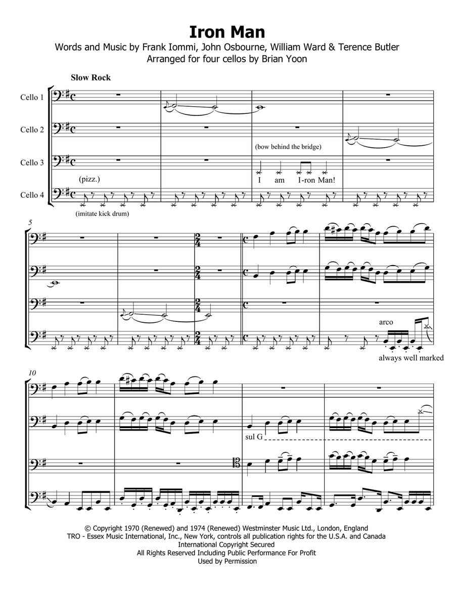 Iron Man String Quartet scores gallery preview page 1