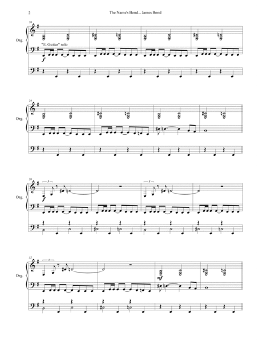 The Name's Bond... James Bond Organ Solo scores gallery preview page 3