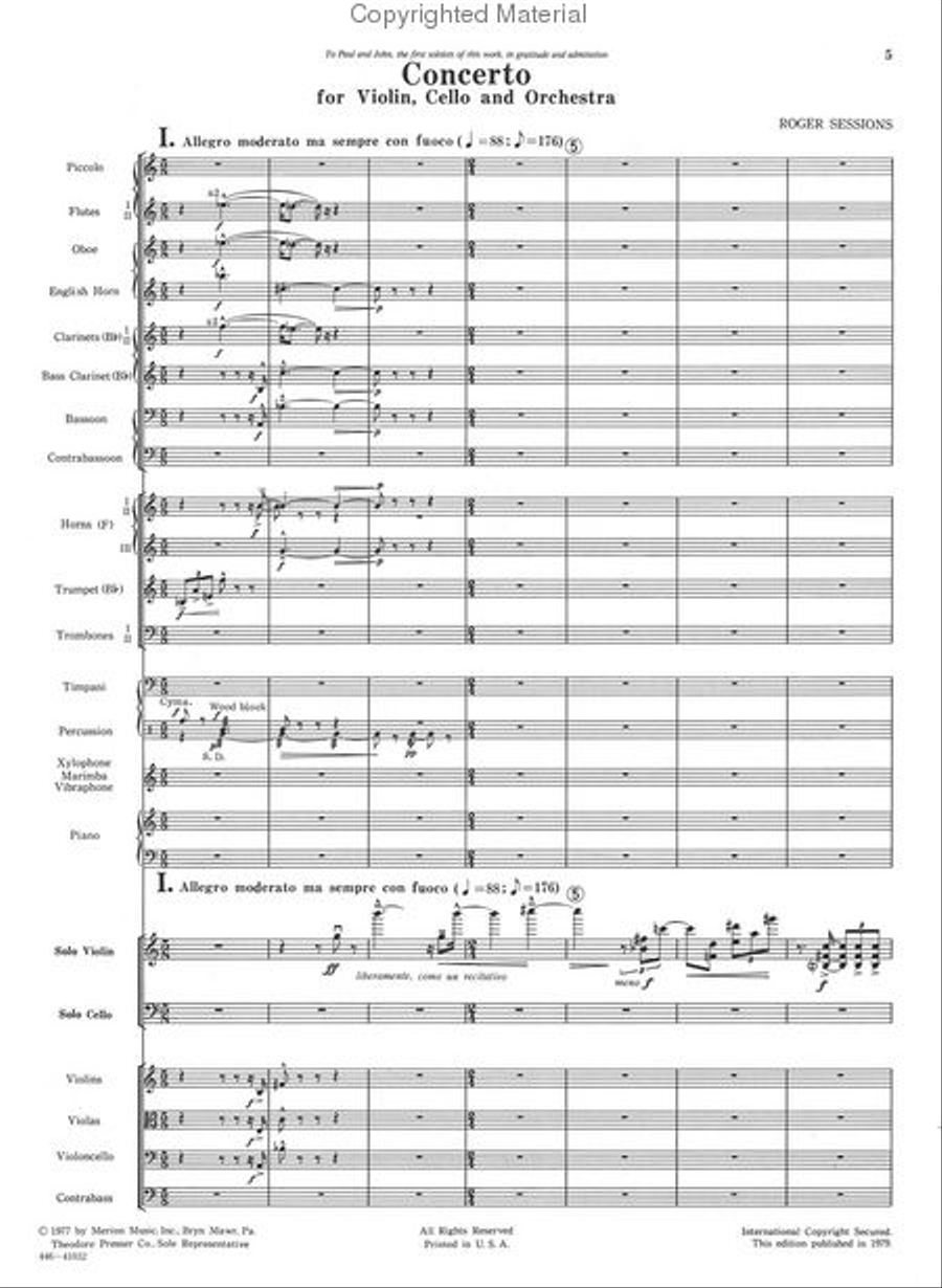 Concerto For Violin, Cello And Orchestra Orchestra scores gallery preview page 2