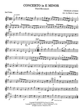 Book cover for Concerto in E minor: 2nd Violin