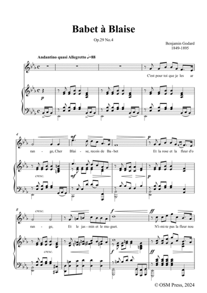B. Godard-Babet à Blaise,Op.29 No.4,in E flat Major