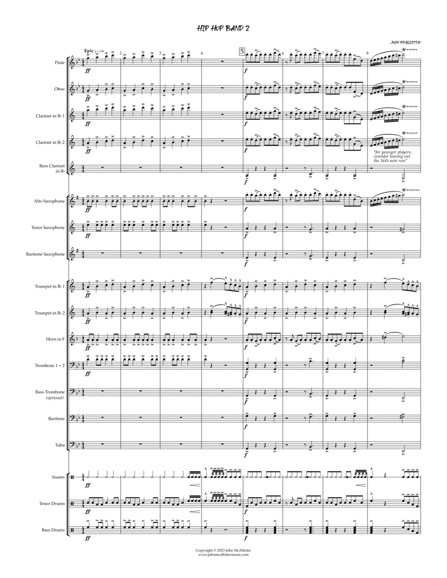 Hip Hop Band 2 - for marching or pep band Pep Band scores gallery preview page 1