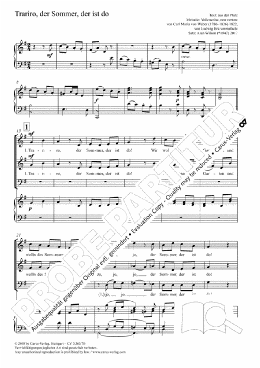 Trariro, der Sommer, der ist do Choir scores gallery preview page 2