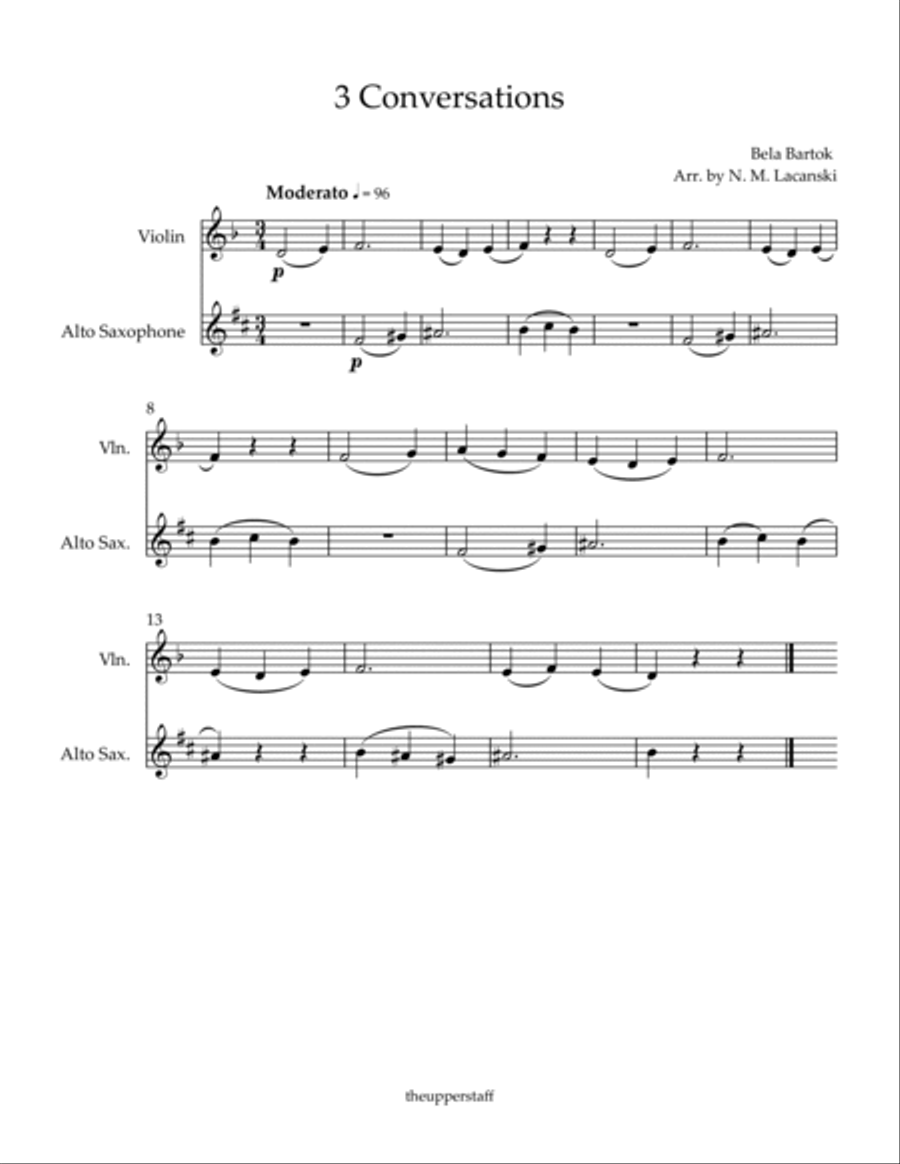 3 Conversations Alto Saxophone scores gallery preview page 2