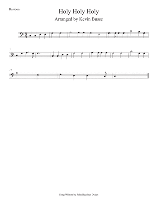 Holy Holy Holy (Easy key of C) Bassoon