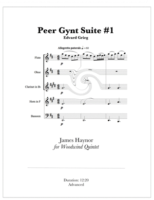 Peer Gynt Suite #1 for Woodwind Quintet