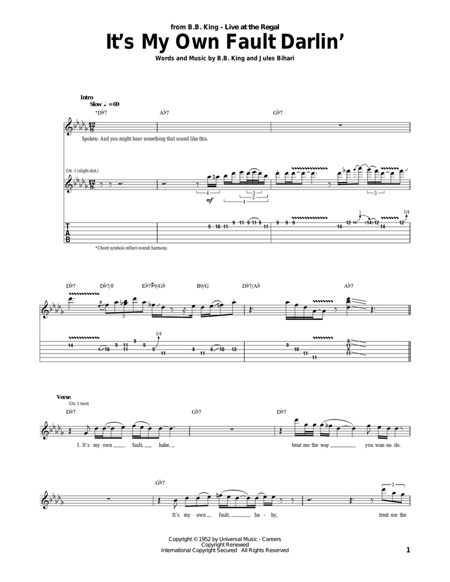 It's My Own Fault Darlin' Acoustic Guitar scores gallery preview page 1