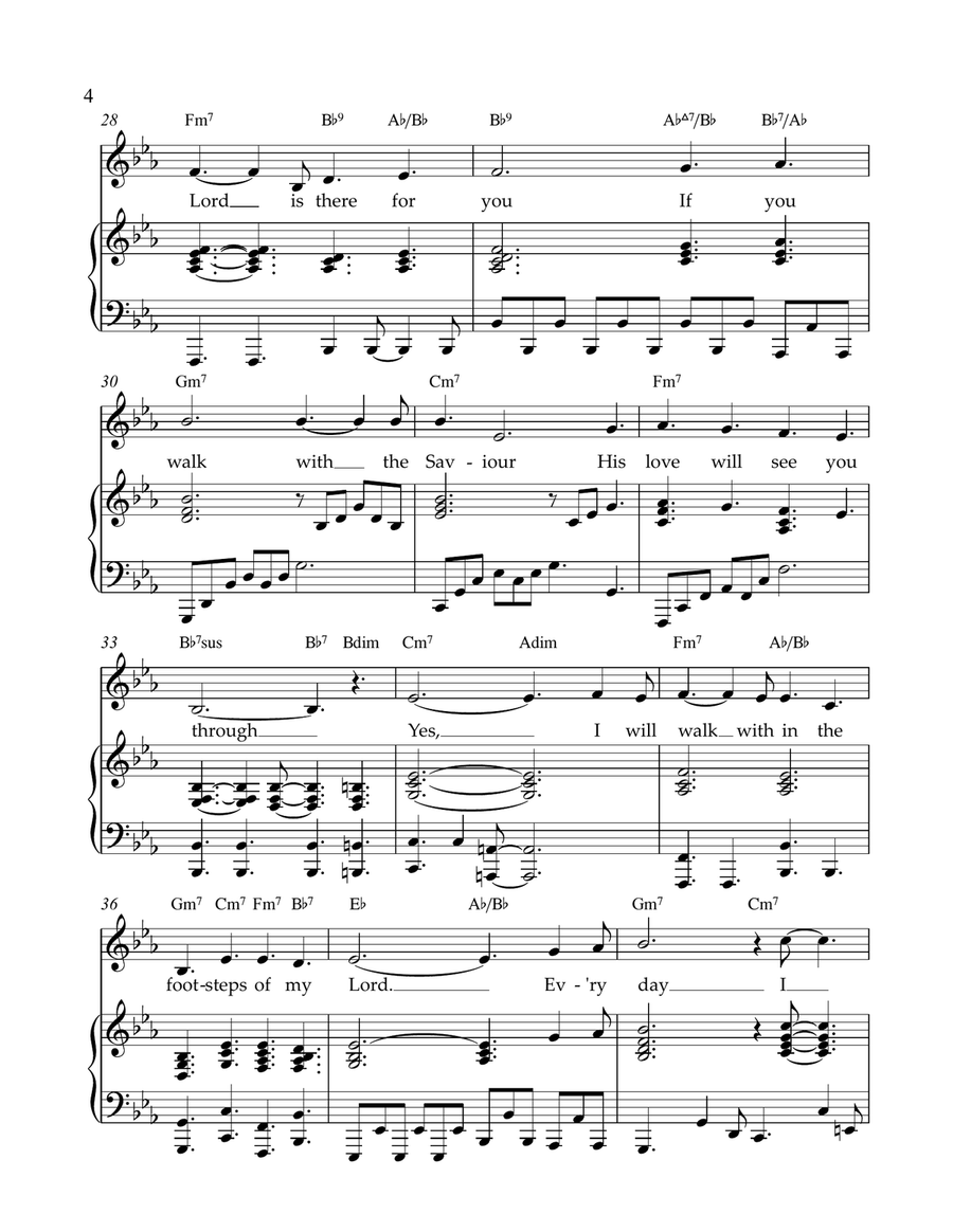 I Will Walk Piano, Vocal, Guitar scores gallery preview page 4