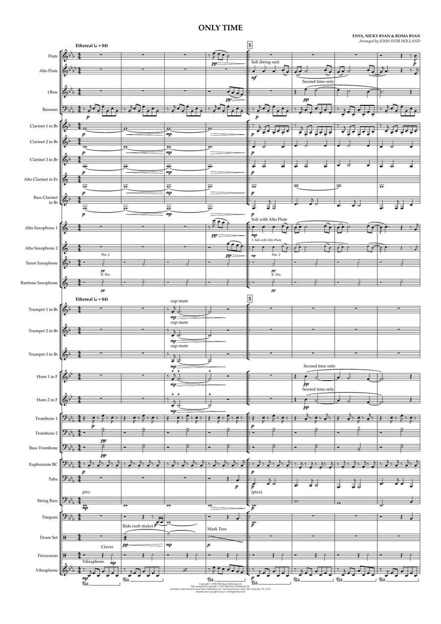 Only Time Concert Band scores gallery preview page 1