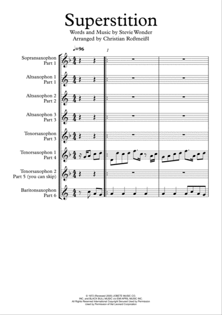Superstition Superstition Woodwind Quintet scores gallery preview page 2
