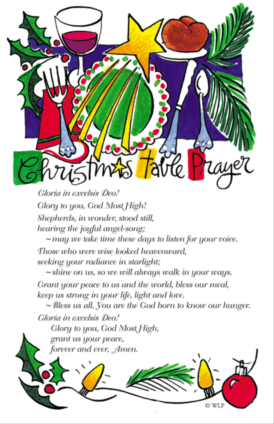 Prayer Card: Table Prayer For Christmas Christmas scores gallery preview page 1