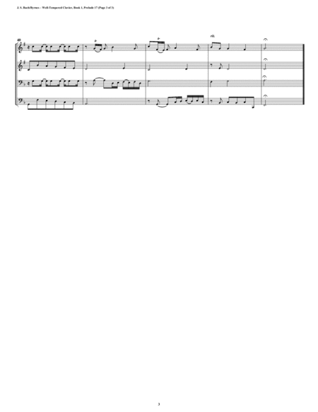 Prelude 17 from Well-Tempered Clavier, Book 1 (Conical Brass Quartet) image number null