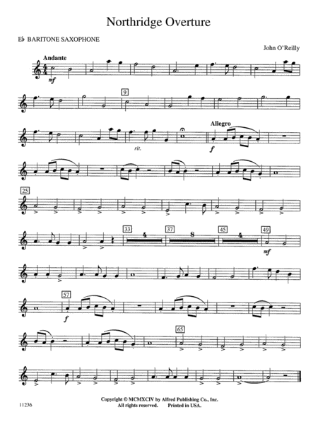 Northridge Overture: E-flat Baritone Saxophone