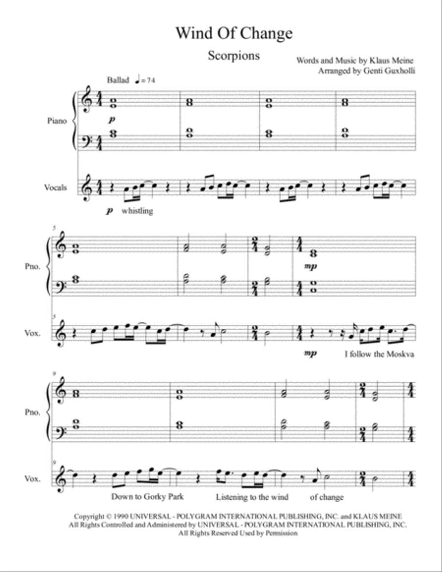 Wind Of Change Voice scores gallery preview page 2