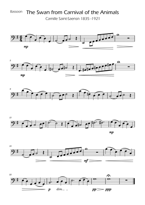 The Swan - Camille Saint-Saëns - Bassoon Solo