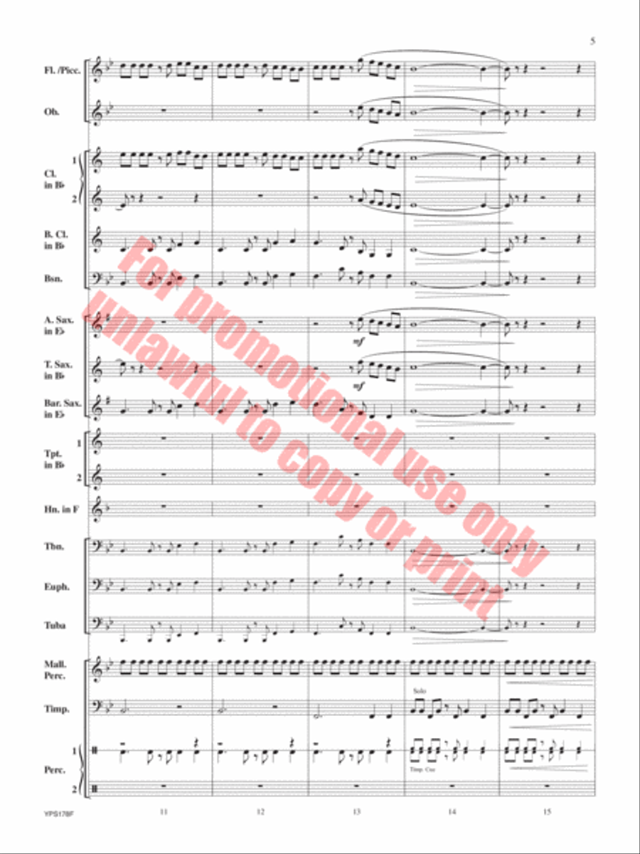 Cinco de Corazones Concert Band scores gallery preview page 6