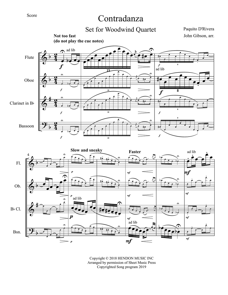 Contradanza Woodwind Quartet scores gallery preview page 2
