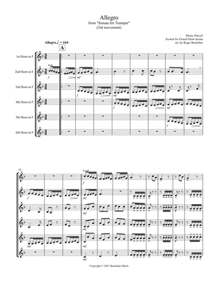 Allegro (from "Sonata for Trumpet") (Bb) (French Horn Sextet)