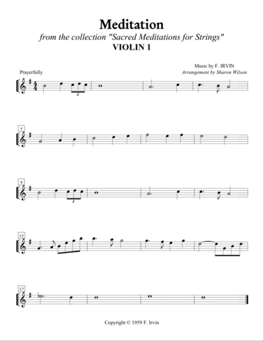 Meditation (Easy String Quartet) String Quartet scores gallery preview page 3