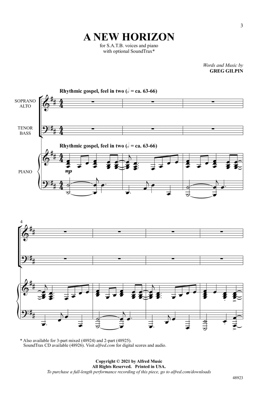 A New Horizon A New Horizon Choir scores gallery preview page 1