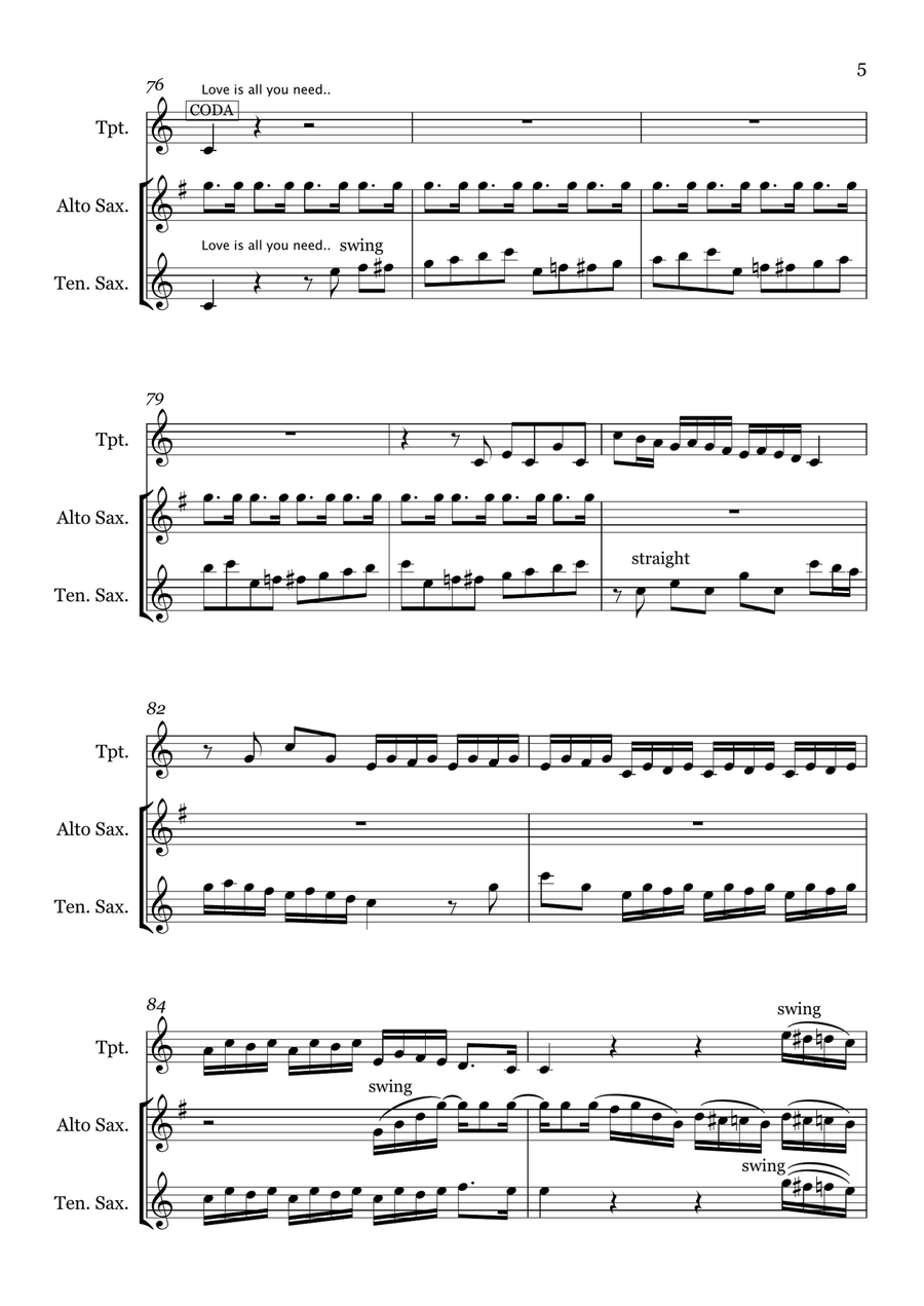 All You Need Is Love Small Ensemble scores gallery preview page 5