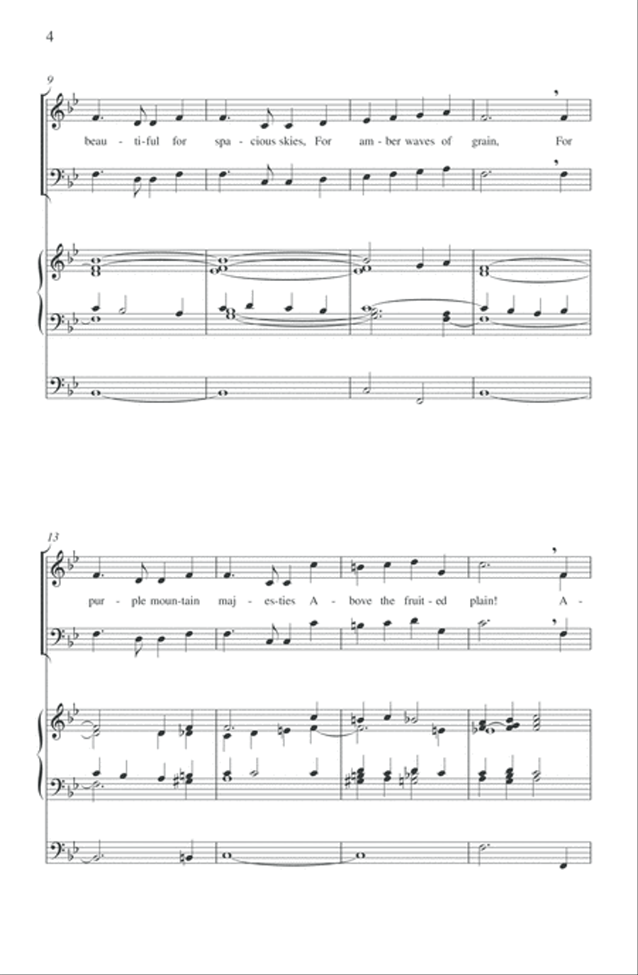 America the Beautiful 4-Part scores gallery preview page 3