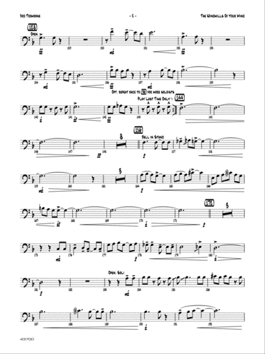 The Windmills of Your Mind: 3rd Trombone Jazz Ensemble scores gallery preview page 2