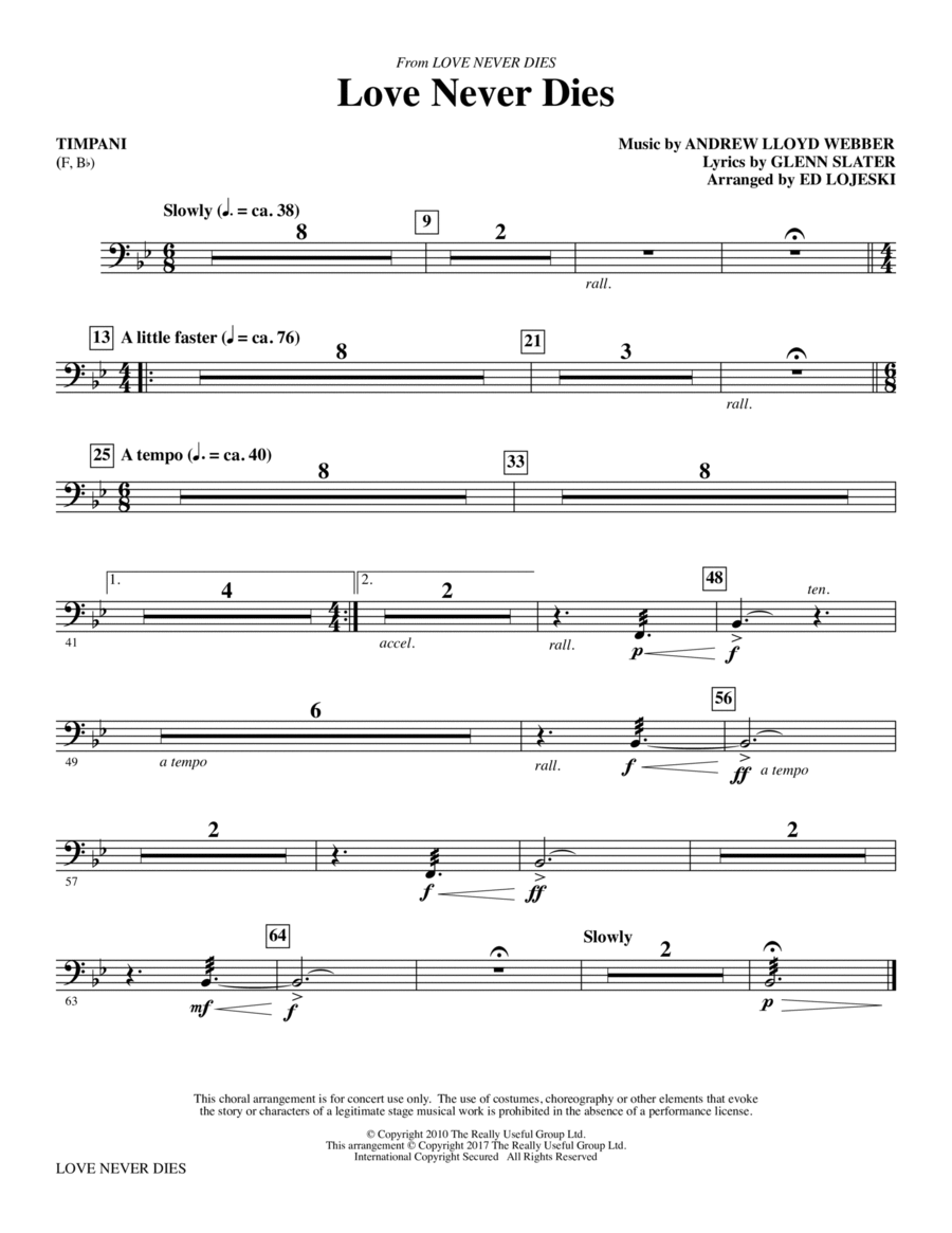 Love Never Dies - Timpani Choir scores gallery preview page 1