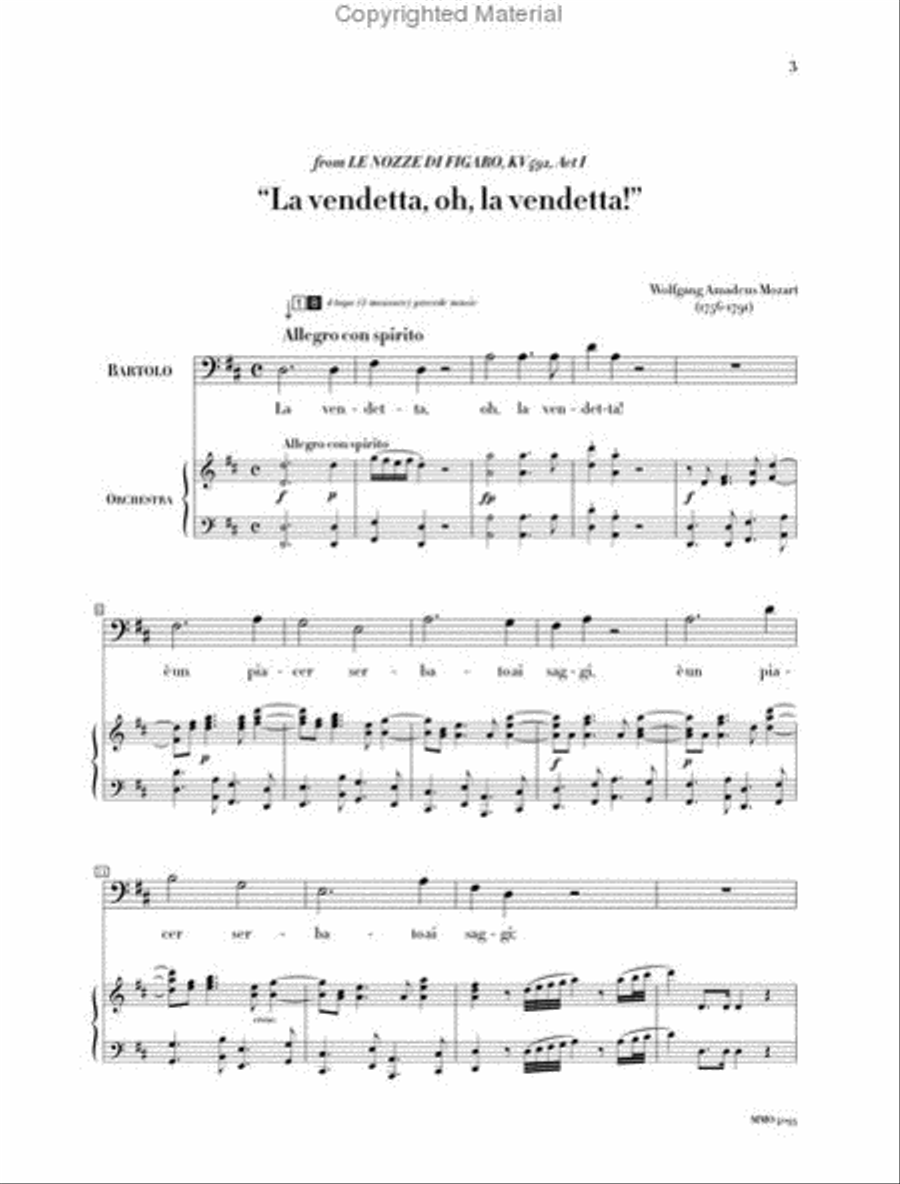 Mozart Opera Arias for Bass Baritone and Orchestra - Vol. I Voice Solo scores gallery preview page 2