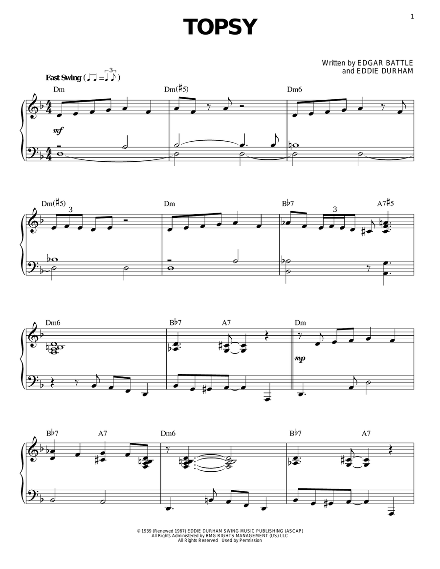 Topsy Guitar scores gallery preview page 1