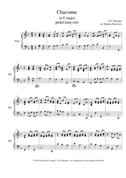 Chaconne F major (Haendel) - pedal harp solo image number null