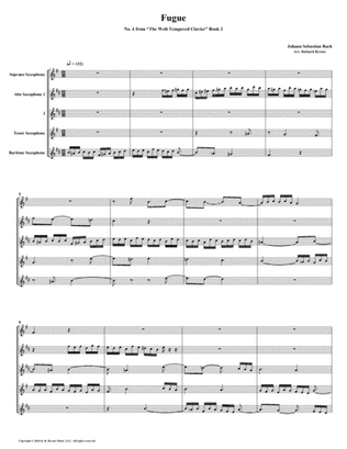 Fugue 04 from Well-Tempered Clavier, Book 2 (Saxophone Quintet)