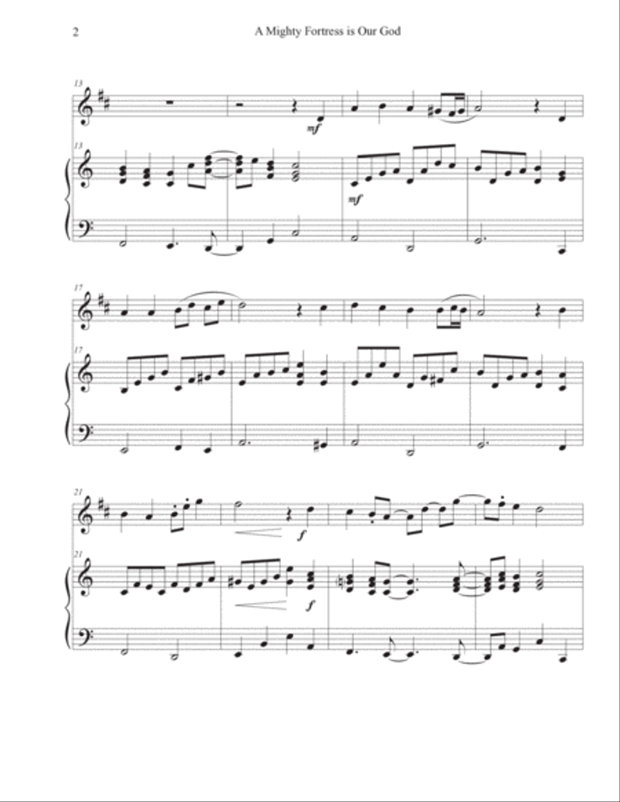 A Mighty Fortress is Our God (Clarinet-Piano) Clarinet Solo scores gallery preview page 2