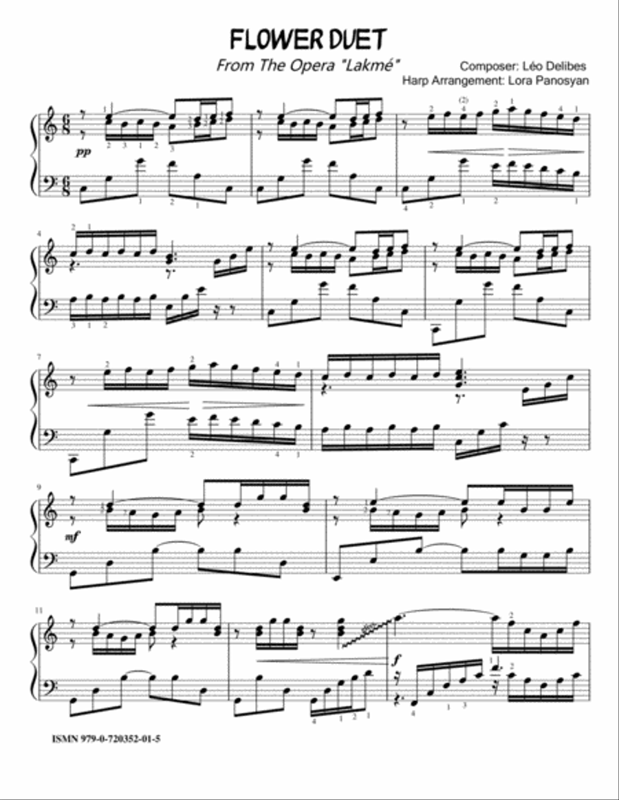 Flower Duet Harp scores gallery preview page 1