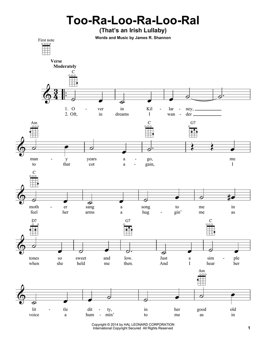 Too-Ra-Loo-Ra-Loo-Ral (That's An Irish Lullaby)