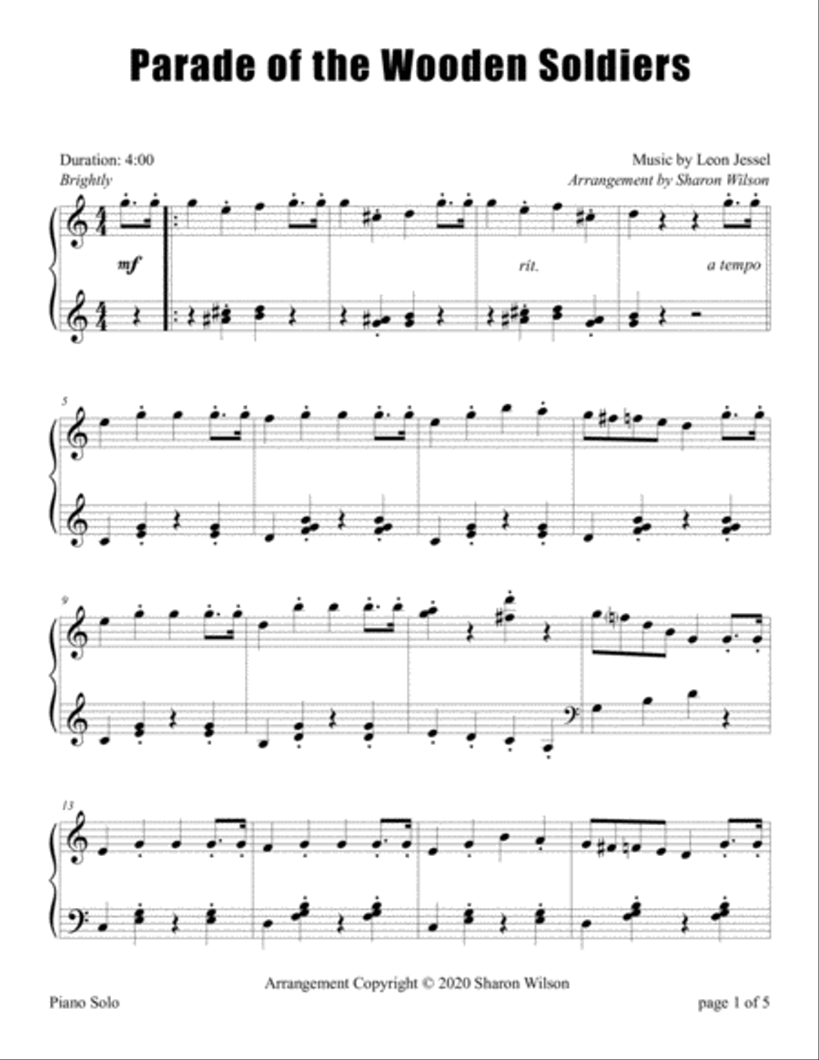 Parade of the Wooden Soldiers Piano Solo scores gallery preview page 2