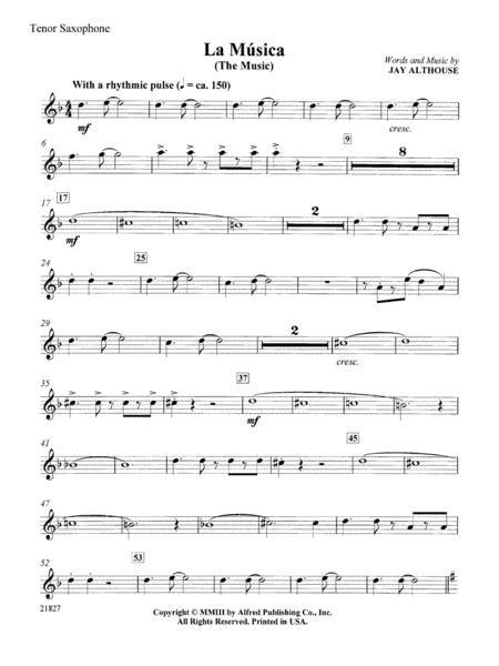 La Musica (The Music): B-flat Tenor Saxophone
