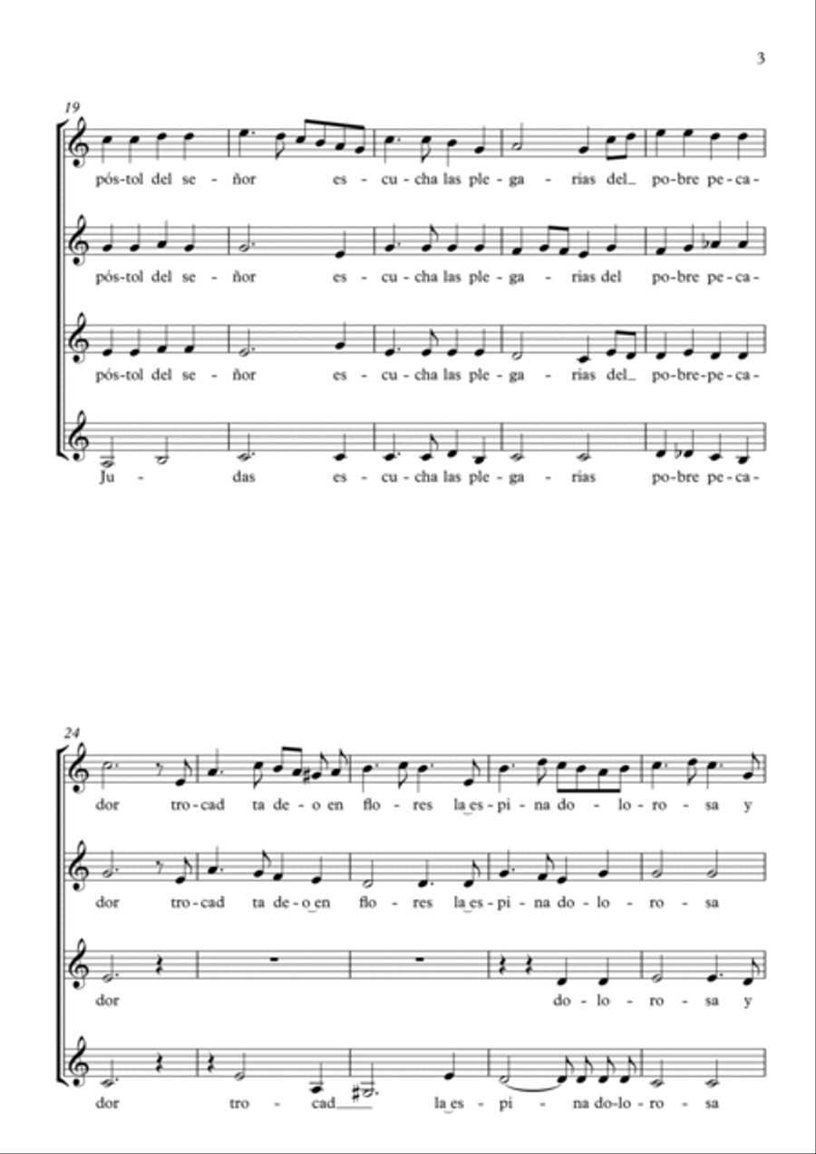San Judas Tadeo (Himno) San Judas Tadeo (Himno) SSAA scores gallery preview page 3