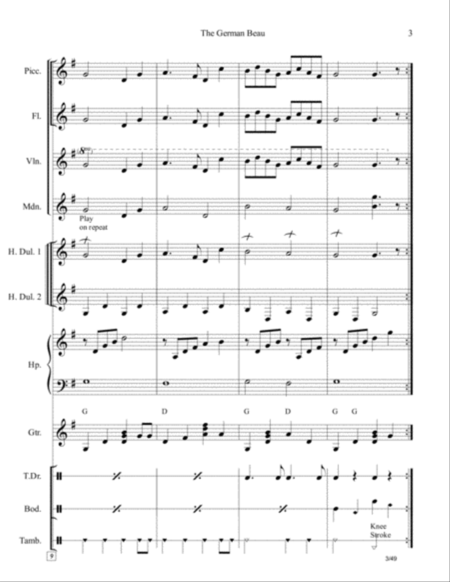 The German Beau: A Country Dance Large Ensemble scores gallery preview page 6