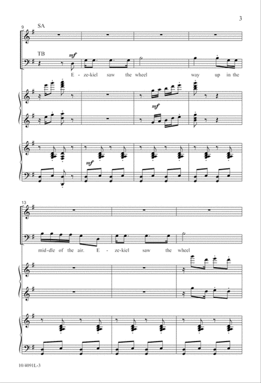 Ezekiel Saw the Wheel 4-Part scores gallery preview page 4